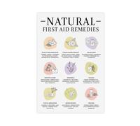Natural First Aid Remedies Chart Canvas Poster Bedroom Decor Landscape Office Room Decor Gift 12x18inch(30x45cm)