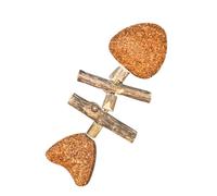 Natural Fish Bone Shaped Cat Dental Chew Toy, Catnip & Silver Vine Infused Teeth Cleaning Stick, Bite-Resistant Interactive Kitten Plaything, Oral Hygiene Support Cat Chew Toy(B,16x6.5cm)