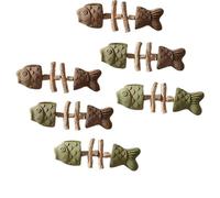 Natural fishbone cat mint teeth cleaning stick - wooden creative fishbone cat toy, durable teeth cleaning toy to improve cat's dental health(6pcs)