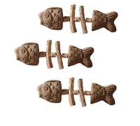 Natural fishbone cat mint teeth cleaning stick - wooden creative fishbone cat toy, durable teeth cleaning toy to improve cat's dental health(3pcs A)