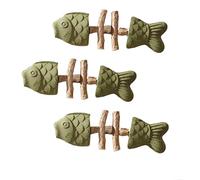 Natural fishbone cat mint teeth cleaning stick - wooden creative fishbone cat toy, durable teeth cleaning toy to improve cat's dental health(3pcs C)