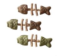 Natural fishbone cat mint teeth cleaning stick - wooden creative fishbone cat toy, durable teeth cleaning toy to improve cat's dental health(3pcs B)