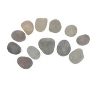Natural Flat River Rocks, Smooth Craft Stones 12pcs 5-8cm | Paint-friendly Texture, Authentic Grey Colour, Reusable Supply for Kindness Projects, Home Decor, Holiday Styling