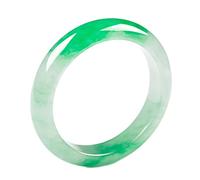 Natural Floating Green Jade Bracelet Women's Ice Waxy Burmese Light Round Bracelet, Box (Color : Green, Size 63mm)