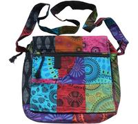 NATURAL FLOW Fair Trade Large Cotton Patchwork Hippy Boho Shoulder Passport Travel Bag