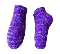 NATURAL FLOW Fair Trade Nepal Winter Wool Fleece Lined Cosy Toes Slipper Bed Socks Size 4-7 (Purple/Mauve Mix)