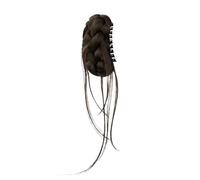 Natural Flower Bud Head Coiled Hair Style Twisted Bun Head Grab Clip Synthetic Wig Elegant High Top Fluffy Elegant or Chic Look(Natural Black)