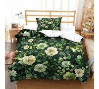 Natural Flowers, Tree Patterns, Green Fruits Duvet Cover 3 PCS Hotel Quality Quilt Cover Bedding Sets Bed Covers with Pillowcases with Zipper Closure Ultra Soft Anti Allergic Microfiber Single(135x200