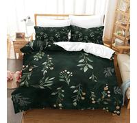 Natural Flowers, Tree Patterns, Green Fruits Duvet Cover Set 3 PCS Hotel Quality Quilt Cover Bed Sets Bed Covers with Pillowcases with Zipper Closure Ultra Soft Hypoallergenic Microfiber Double(200x20