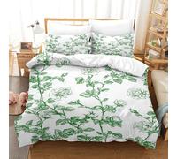 Natural Flowers, Tree Patterns, Green Fruits Duvet Cover Set 3 PCS Hotel Quality Quilt Cover Bed Sets Bed Covers with Pillowcases with Zipper Closure Ultra Soft Hypoallergenic Microfiber King(220x240c