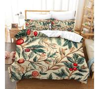 Natural Flowers, Tree Patterns, Green Fruits Duvet Cover Set 3 PCS Hotel Quality Quilt Cover Bedding Set Bed Covers with Pillowcases with Zipper Closure Hypoallergenic Soft Breathable Microfiber Super