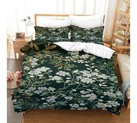 Natural Flowers, Tree Patterns, Green Fruits Duvet Cover Set 3 PCS Hotel Quality Quilt Cover Bedding Sets Bed Covers with Pillowcases with Zipper Closure Breathable Stylish Comforter Double(200x200cm)