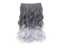 Natural Fluffy Pieces Thickened Wavy Clip In Hairs Extensions, 18 Inch Long Curly Synthetic One Piece Hair with 5 Clips Quick to Wear(1B4110)