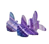 Natural Fluorite Butterfly Flower Fairy Ornaments Home Decorations Aquarium Room Decor Mineral Stones Crystal Gift
