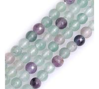 Natural Fluorite Quartz Crystal Gemstone Semi Precious Round 6mm Loose Beads for Jewellery Making DIY Bracelet Necklace Crafts 15''