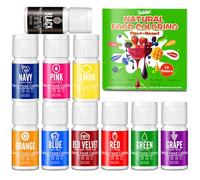 Natural Food Coloring, 10×10ml Plant Based Liquid Dye Set