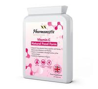 Natural Food Vitamin C 60 Capsules - Immune Support & Fatigue Reduction - Containing Acerola Cherry, Rosehip, Blackcurrant and Elderberry - Gentle & Non-Acidic - Optimum Absorption - UK Manufactured