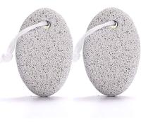 Natural Foot Pumice Stone for Feet, 2-Pack Lava Pedicure Tools Hard Skin Callus Remover for Feet and Hands - Grey