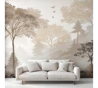 Natural Forest Photo Wallpaper, Bird Vintage Tree Wallpaper Mural, 500x350cm Wall Paper for Bedroom Living Room, Non-Woven Wall Mural Room Decor EL&D60