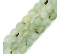 Natural Forested Matte Green Prehnite Stone Gemstone Semi Precious Round 8mm Beads for Jewellery Making DIY Bracelet Necklace Crafts 15''