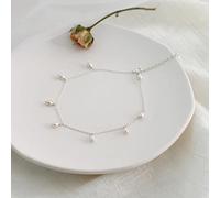 Natural Freshwater Pearl 925 Sterling Silver Anklets For Women 3-4mm Pearl Foot Jewelry Silver Female Leg Chain