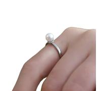 Natural Freshwater Pearl 925 Sterling Silver Glitter Diamond Ring Fashion Jewelry For Women Gift