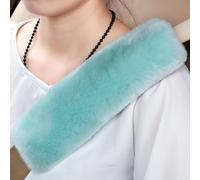 Natural Fur Eco-Friendly Genuine Fluffy Sheep Wool Car Seat Belt Pads, Soft Texture Shoulder Neck Cushion Pad, Australia Merino Cover (Beige)