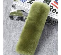 Natural Fur Eco-Friendly Genuine Fluffy Sheep Wool Car Seat Belt Pads, Soft Texture Shoulder Neck Cushion Pad, Australia Merino Cover (Beige)