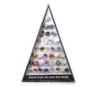 Natural Gem and Rock Collection for Kids 36 Kind Ore Collection Natural Crystal and Gemstones Geology Gem Kit Educational Student Christmas Ornament Decorations (White, One Size)