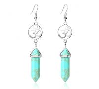 Natural Gem Stone 3D Charms Earring Decoration for Luck Hexagonal Silver Color Opal Purple Crystal Women Jewelry