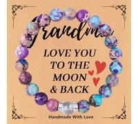 Natural Gemstone Bracelet Gifts for Daughter Mom Girlfriend Grandma Crystal Beads Stretch Bracelet for Her Mom Graduation Birthday Gift, 8mm, Stone, Crystal