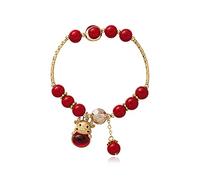 Natural Gemstone, Crystal Lucky Money Bag Cow Charm Red Agate Austrian Glaze Vacation Jewelry Amulet Attract Money Prosperity Luck,Cow