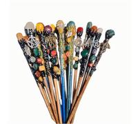 Natural Gemstone Crystal Wand - Single & Double Point Magic Wand for Halloween Fairy Costume, Healing Energy, DIY Witchcraft, Handmade Purple & Pink Crystal Wand