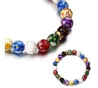 Natural Gemstone Crystals Handmade Stretchy Round Beads Bracelet, Natural Agate Bracelet Colorful Natural Agate Yoga Energy Bracelet, Enhance Positive Energy Healing Reiki Stretch Bracelet