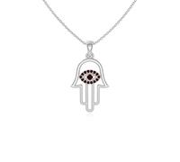 Natural Gemstone Evil Eye-Hamsa Hand Pendant Necklaces for Women in Silver/18K Yellow/Rose Gold Vermeil,Birthstone Jewelry Gifts for Her Birthday,Anniversary,Christmas,Graduation,Mothers Day,Valentine