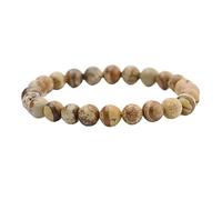 Natural Gemstone Matte Stretchy Bracelets 6mm 8mm 10mm-Picture Jasper-10 mm