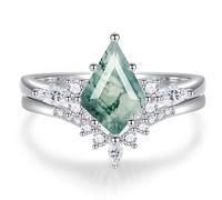 Natural Gemstone Rings Sterling Silver Engagement Rings for Women Kite Cut Lapis Lazuli Wedding Rings Lapis Lazuli Promise Ring Gift For Valentine's Day Size 5-9