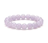 Natural Gemstone Round Beads Stretch Bracelet - 10mm Good Luck Beaded Gift for Birthday Gift (Color : Light Green)