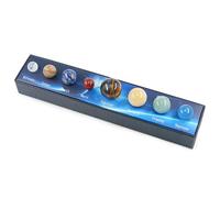 Natural Gemstone Solar System Model Kit, 8 Planet Chakra Healing Crystal Ball Set for Space Decor, Meditation, and Gifts, Unique Celestial Design for Astronomy Enthusiasts, Home Office Desk Decoration
