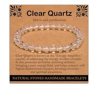 Natural Gemstone Stretch Bracelet Handmade Healing Crystal Beads Jewelry Unisex, 10 mm, Not a gemstone