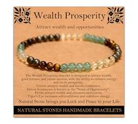 Natural Gemstone Stretch Bracelet Handmade Healing Crystal Beads Jewelry Unisex, 4 mm, Not a gemstone