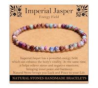 Natural Gemstone Stretch Bracelet Handmade Healing Crystal Beads Jewelry Unisex, 4 mm, Not a gemstone