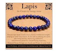 Natural Gemstone Stretch Bracelet Handmade Healing Crystal Beads Jewelry Unisex, 6 mm, No Gemstone