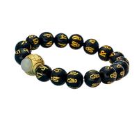 Natural Gemstone, Wealth Crystals Agate for Women Men Six-Character Mantra Beaded Buddhist Prayer Beads Amulet Attract Money,Red