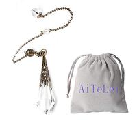 Natural Gemstone White Crystal Crystal Pendulum 12 Facted Therapy Healing Chakra Pendant for Dowsing Divination Reiki Charged Balancing with Chain