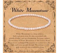 Natural Genuine Gemstone Faceted Round Beads Bracelets, 3mm Adjustable Stretchy Tiny Faceted White Moonstone Bracelet, Healing Crystal Reiki Chakra Dainty Jewelry Fashion Gifts