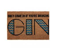 Natural Gin Text Design Indoor Runway Hallway Washable Floor Door Mat Doormat
