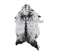 Natural Goat Hide Area Rug, Black and White Pattern, 101.6 x 66 cm, Non-Shedding