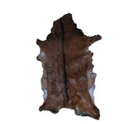 Natural Goat Hide Area Rug, Brown and Black, 109 x 66 cm, Non-Slip, Handmade