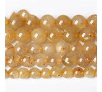 Natural Gold Rutilated Quartz Crystals Loose Beads for Jewelry Making DIY Bracelets Necklace 12mm (15pcs Beads)